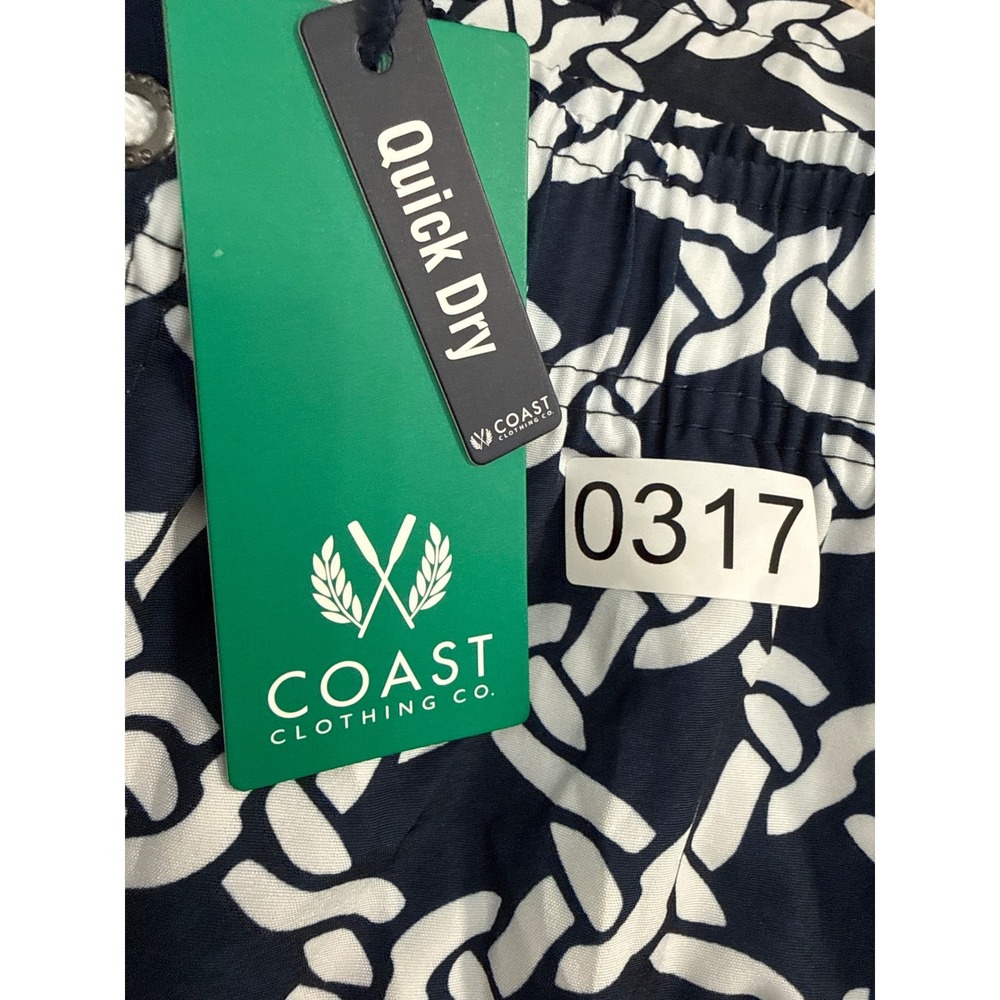 Coast Clothing Co Shorts swim trunks Men Large navy White Chain Link quick dry - Picture 11 of 11